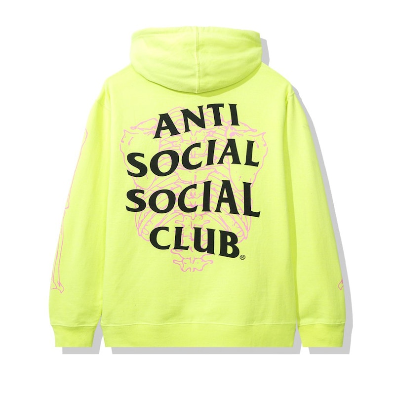 Anti Social Social Club Car Underwater Hoodie Neon Yellow