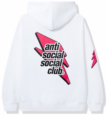 Anti Social Social Club Careless Bolt Hoodie White/Pink Buy Anti Social Social Club Careless Bolt Hoodie White/Pink