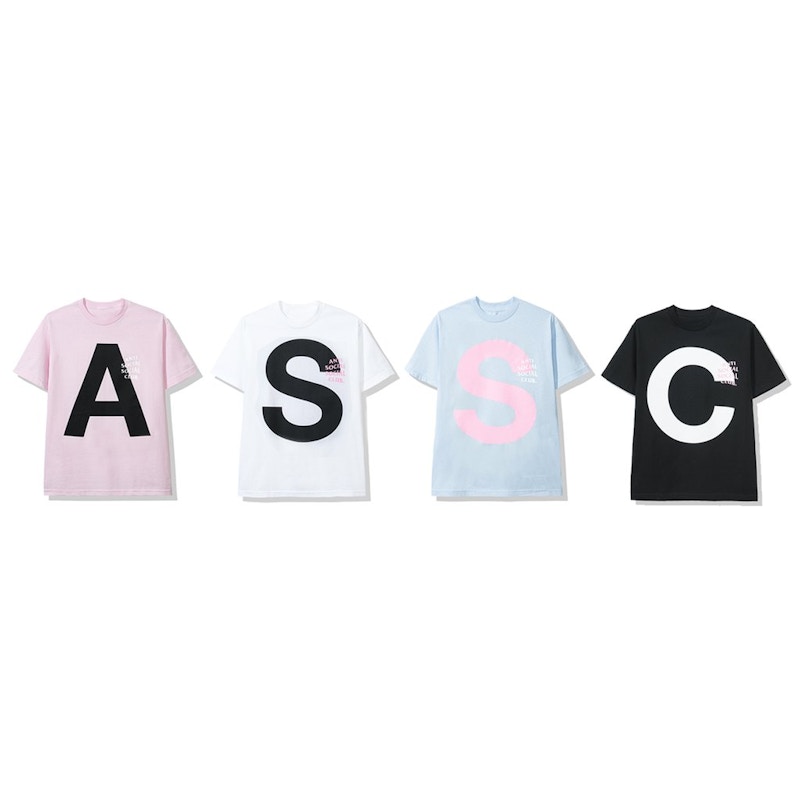 Buy Anti Social Social Club Catchem Tee (4 Pack) (FW19) Merah Jambu/Putih/Biru/Hitam
