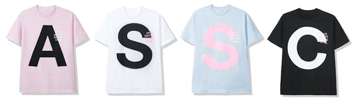 Anti Social Social Club Catchem Tee (4 Pack) (FW19) Pink/White/Blue/Black