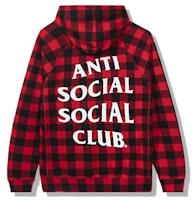 Anti Social Social Club Crossed Out Hoodie Checkered Red Anti Social Social Club Crossed Out Hoodie Checkered Red
