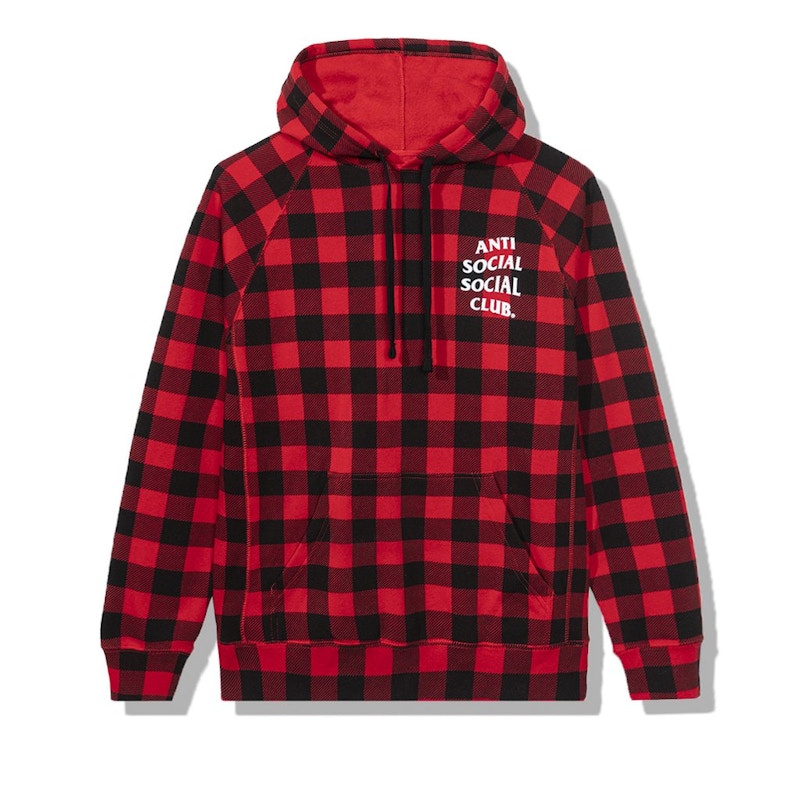Order 反社會社會俱樂部 交叉刪除 格紋紅色連帽衫