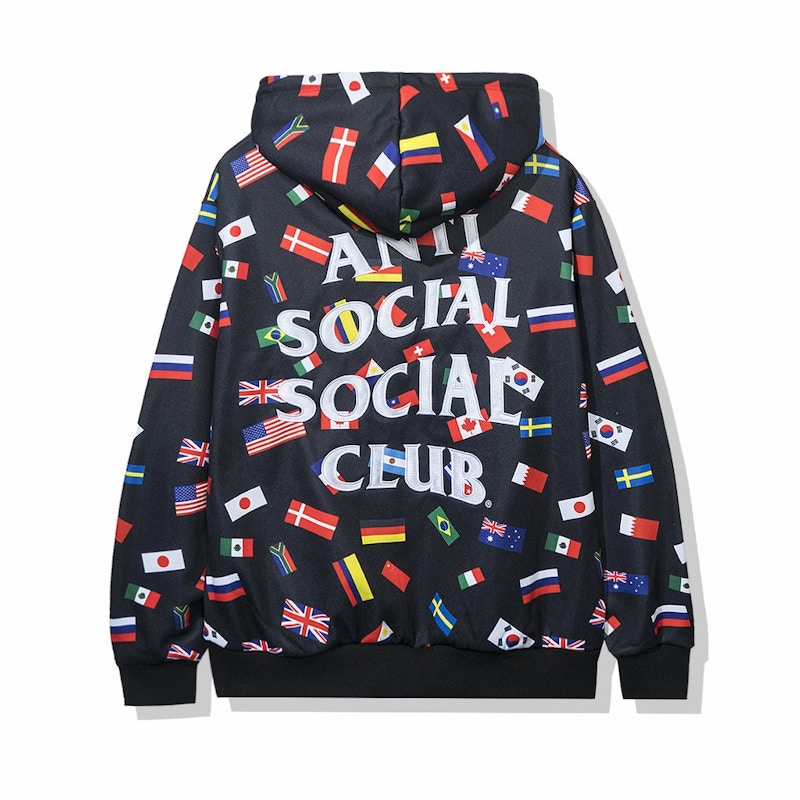 Anti Social Social Club Flag Black Hoodie