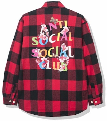 Anti Social Social Club Frantic Flannel Red Buy Anti Social Social Club Frantic Flannel Red