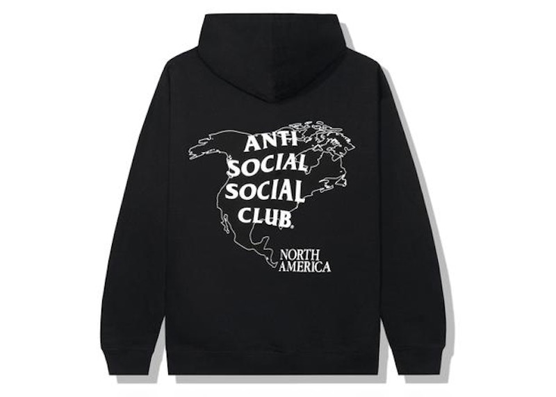 Buy Anti Social Social Club Hoodie Amerika Utara Hitam