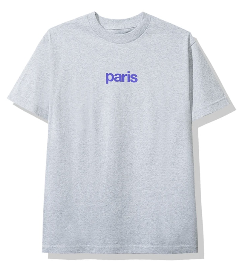 Buy 反社会俱乐部巴黎T恤 (FW19) 灰色