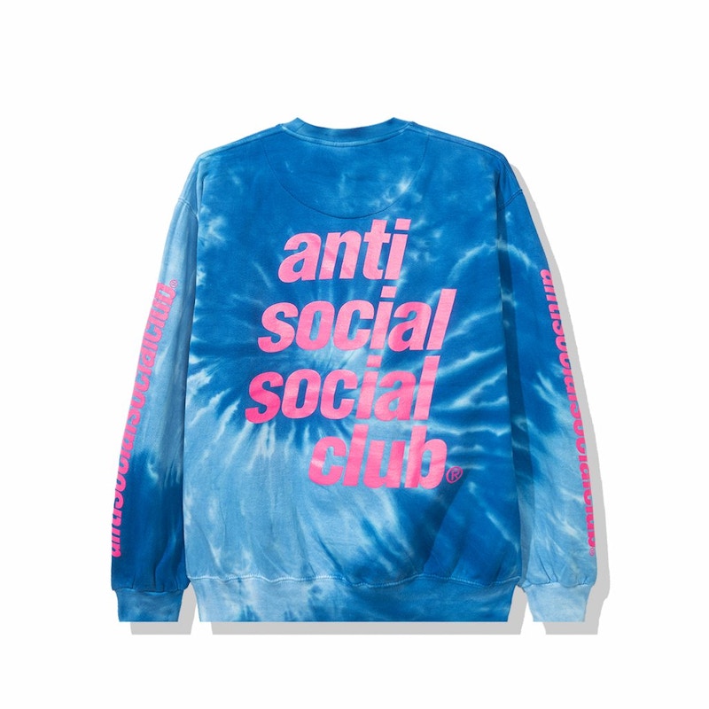 Anti Social Social Club Rotterdam Long Sleeve Tee Blue Tie Dye
