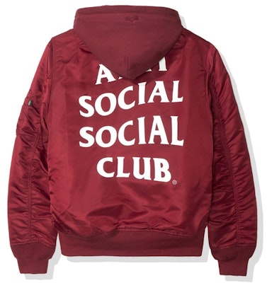 Anti Social Social Club Smog MA1 Alpha Jacket (FW19) Burgundy Buy Anti Social Social Club Smog MA1 Alpha Jacket (FW19) Burgundy