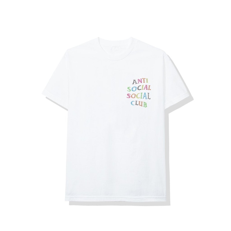 Order Kaos Putih Anti Social Social Club dengan Ikat Pinggang Studs