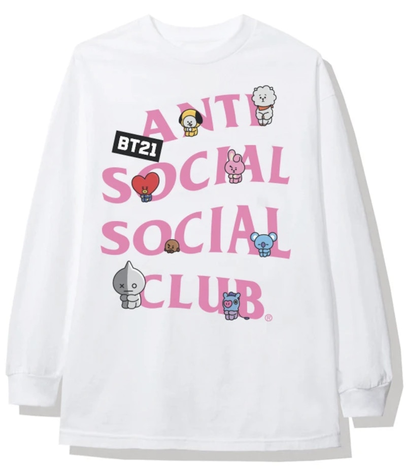 Anti Social Social Club x BT21 Back Track Long Sleeve Tee (FW19) White