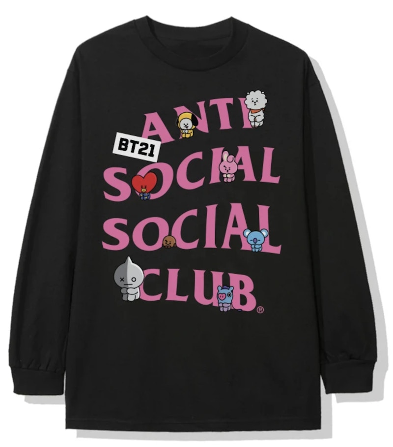 Anti Social Social Club x BT21 Back Track Long Sleeve Tee (FW19) Black