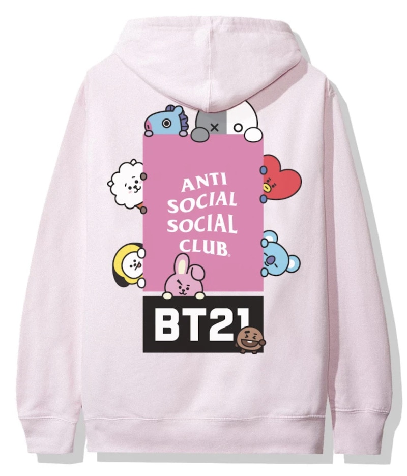 Buy Hoodie Anti Social Social Club x BT21 Madhouse (FW19) Merah Muda