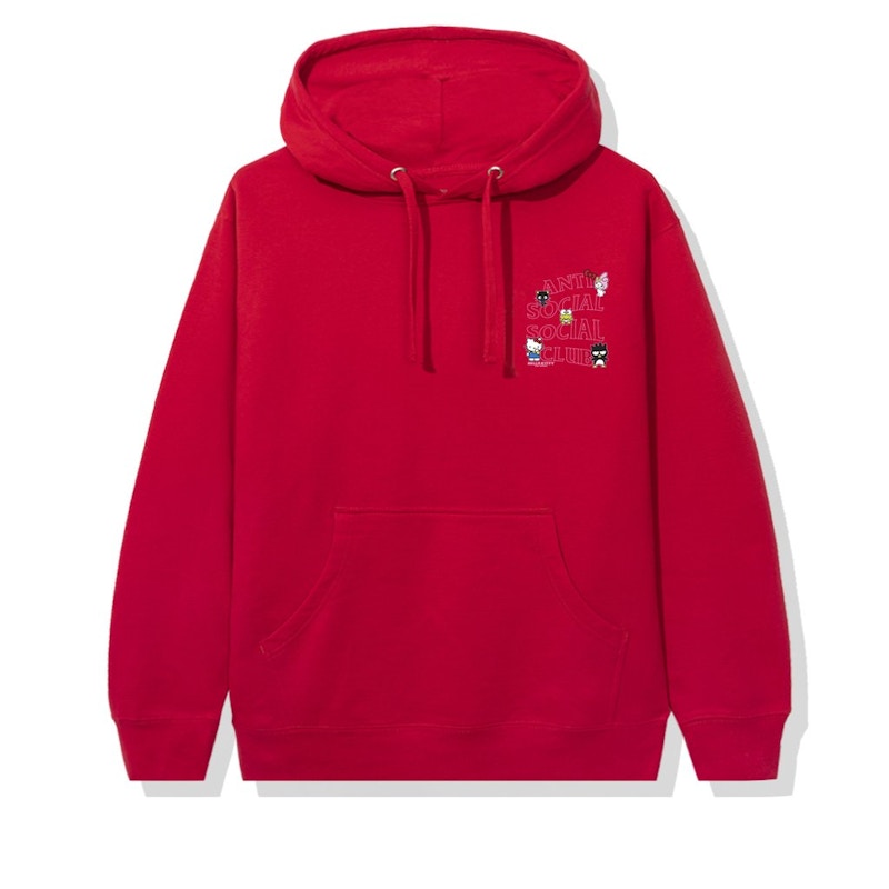Order Anti Social Social Club x Hello Kitty dan Friends Hoodie Merah