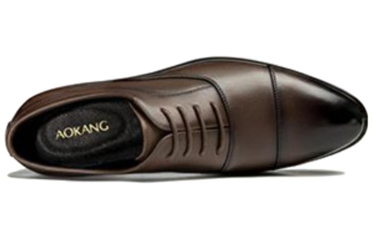 Shop 奥康「ブラウンラウンドトゥドレスシューズ」1233111028 1233111028