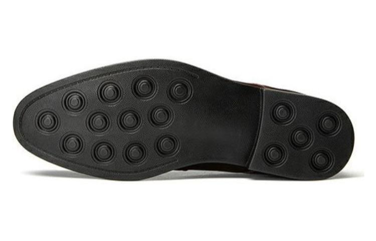 Lookbook 奧康AOKANG 頭層牛皮 圓頭系帶時尚 正裝皮鞋 男款 棕色