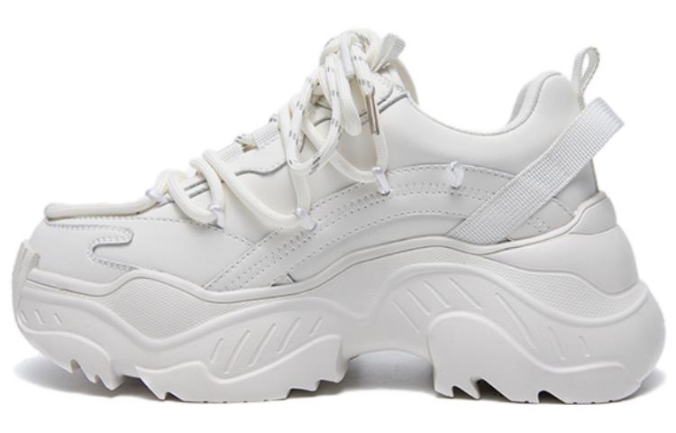 Aokang 'White Patchwork Cushioning Thick Sole Low-Top Dad Sneakers' 1224332011