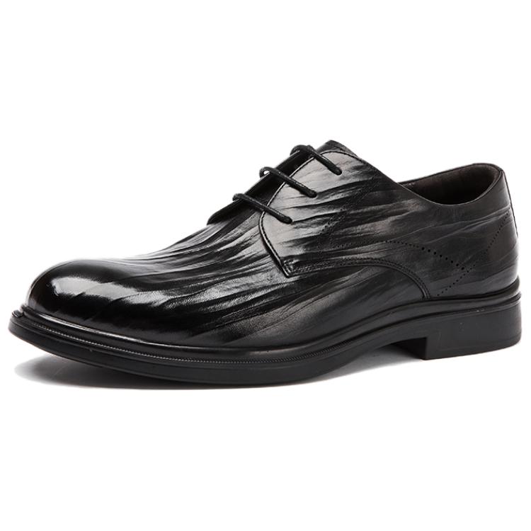 AOKANG Black Embossed Leather Formal Dress Shoes Stylish & Versatile 1245111061N