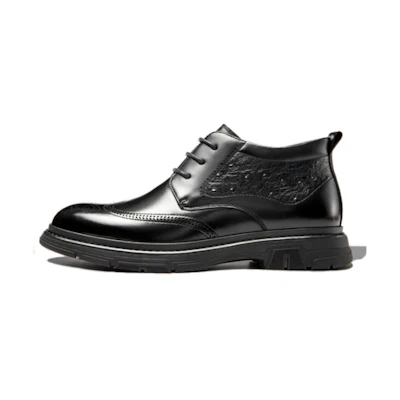 Aokang Brogue Ankle Boots 'Black'
