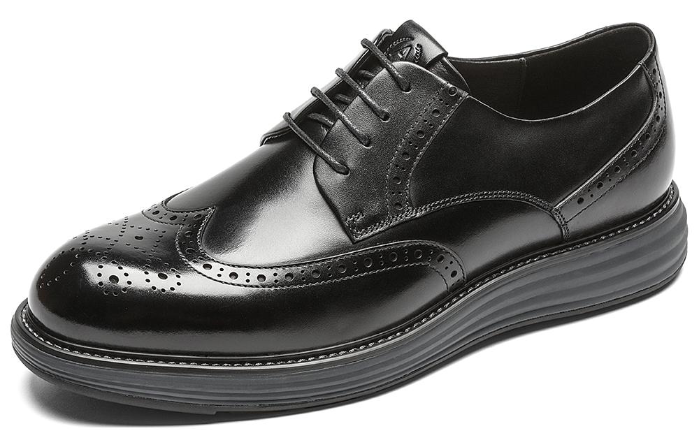Aokang Brogue Business Casual 'Black Leather' 圖 2
