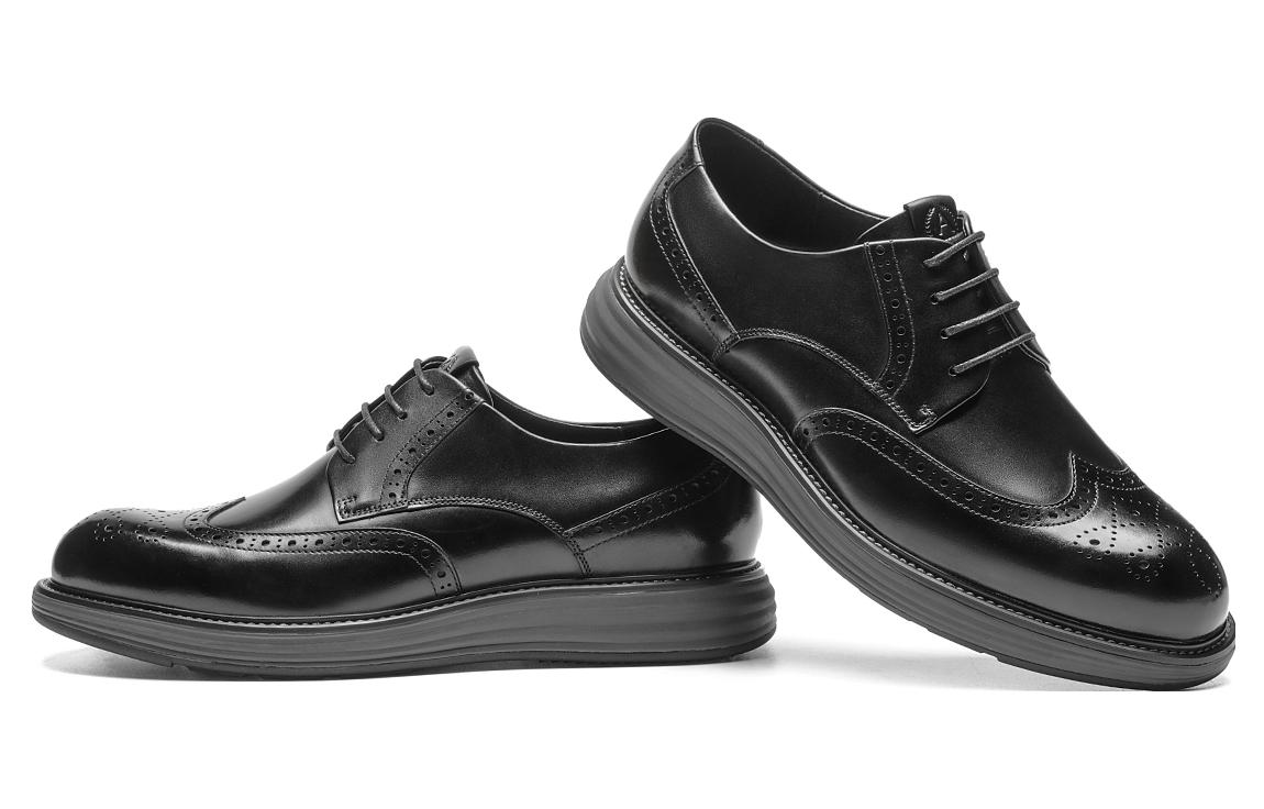 Aokang Brogue Business Casual 'Black Leather' 圖 5