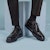 Aokang Brogue Ukiran Oxford 'Retro British Hitam' 1223114042