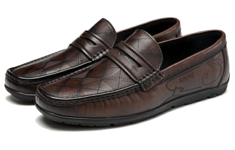 Order AOKANG 快適ブラウンレザーローファー 1223424016