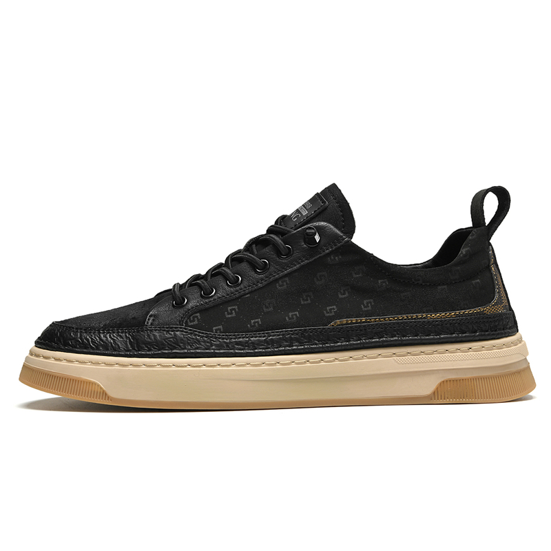 Aokang Classic Round Toe Lace-Up Low-Top Sneakers 'Korean Thick Sole Elevated Casual' 1235322039W