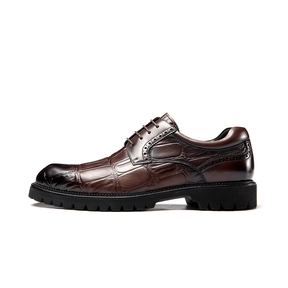 Aokang Dress Shoes 'Brown' 'British Retro Fashion Embossed Comfort' 1223611001