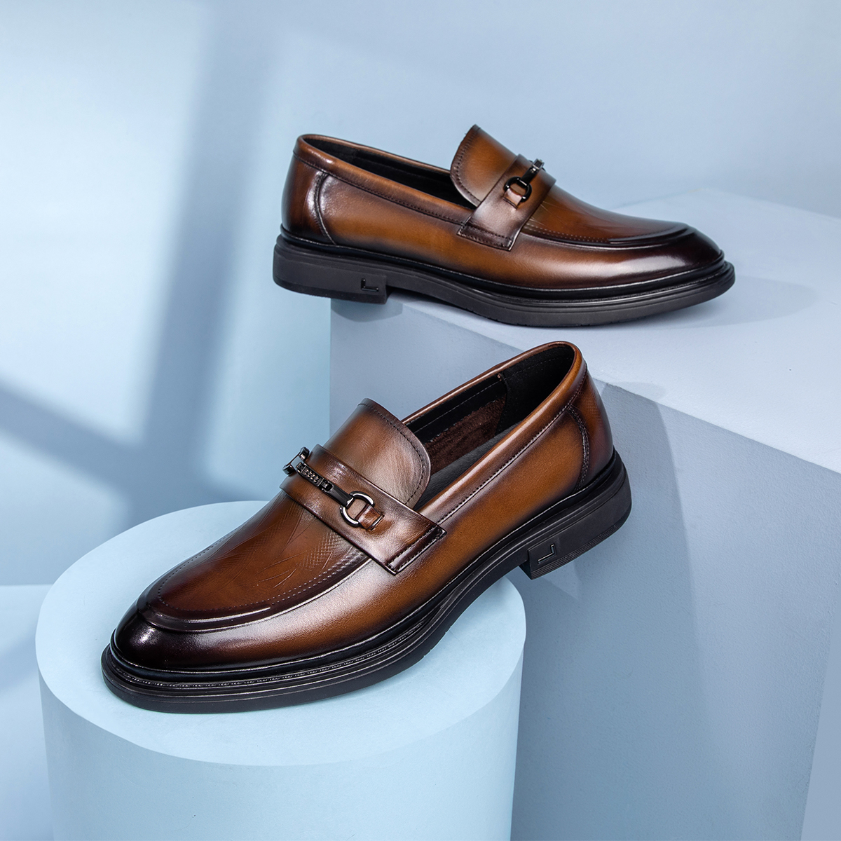 Aokang Embossed Leather Oxford 'Brown' 圖 6