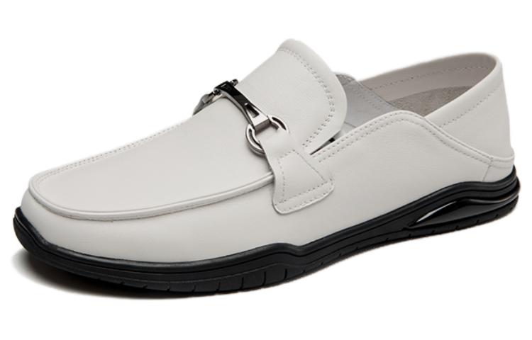 Order 奧康AOKANG 時尚圓頭 樂福鞋 男款 白色