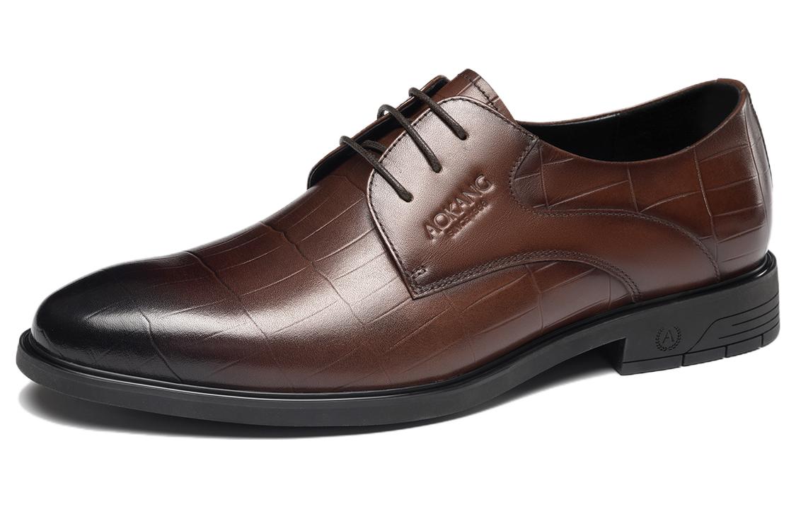 Order 奥康鲲鹏系列 棕色 '英伦商务格子' T223111034