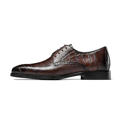 Aokang Lace-Up Round Toe Dress Shoes 'Brown Leather'