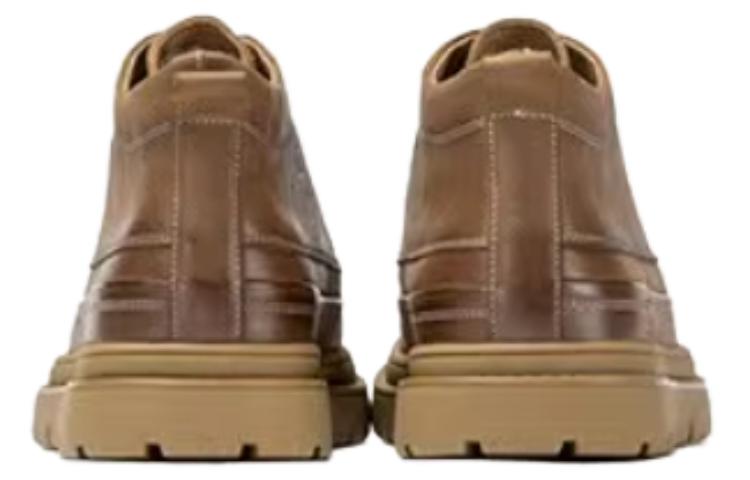 Purchase 奧康AOKANG 牛皮革 厚底耐磨 及踝 馬丁靴 3.3cm 男款 棕色