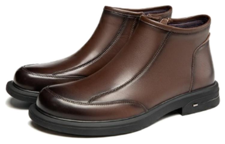 Lookbook AOKANG革製アンクルブーツ「ブリティッシュブラウン」 1223913020