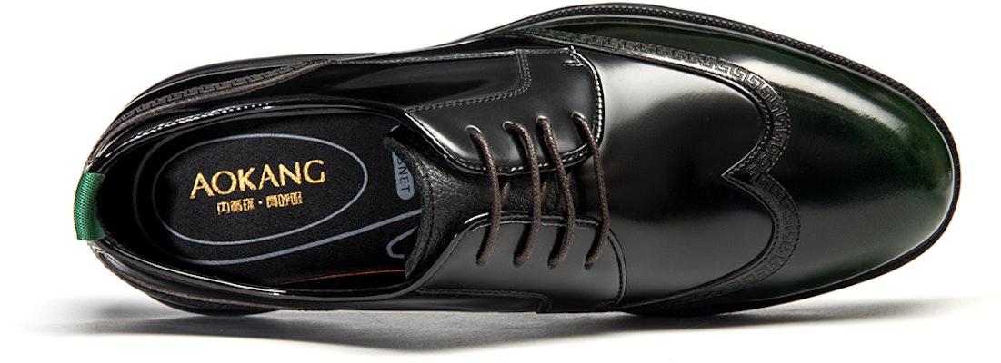 Zapatos de Vestir Brogue de Cuero Aokang Suela Gruesa 'Negro Verde' 6221611185 Lookbook Zapatos de Vestir Brogue de Cuero Aokang Suela Gruesa 'Negro Verde' 6221611185