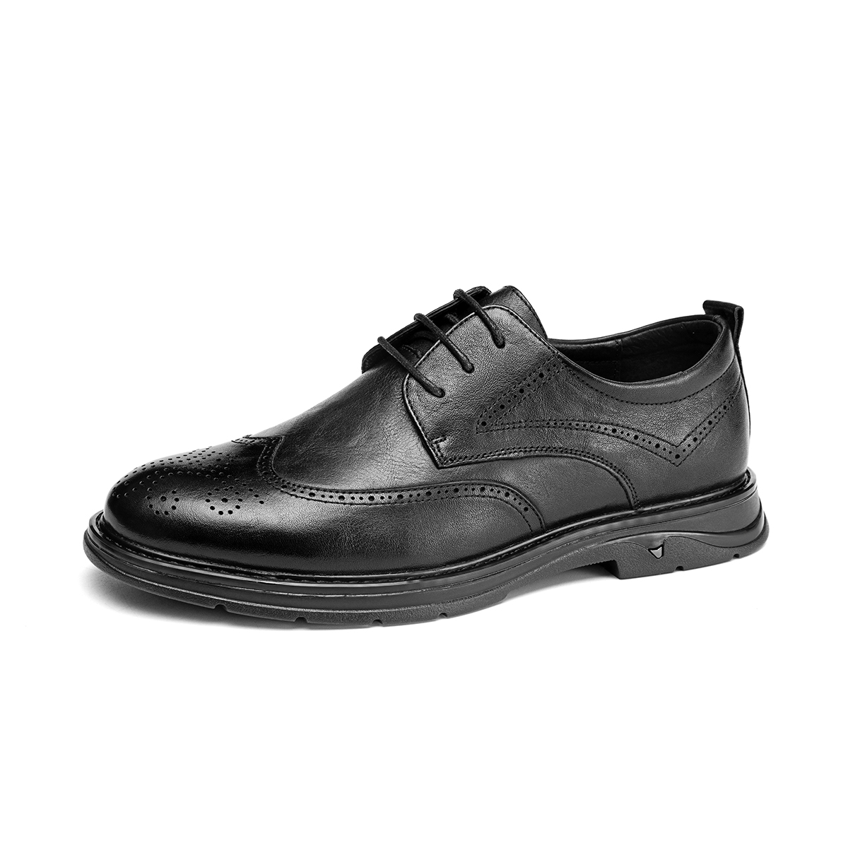 Order Aokang Kasut Kulit Formal Vintage 'Hitam Elegan' 1223211009