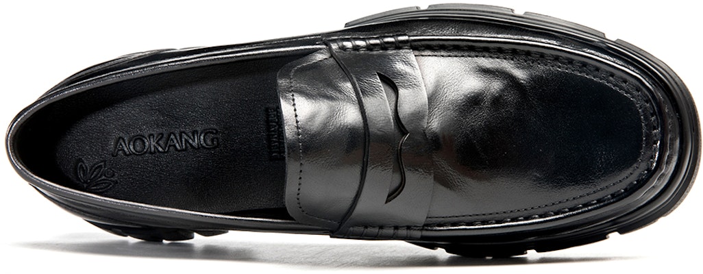 Zapatos de vestir de cuero Aokang 'Negro Arrugado' para negocios. 1233211024 Lookbook Zapatos de vestir de cuero Aokang 'Negro Arrugado' para negocios. 1233211024