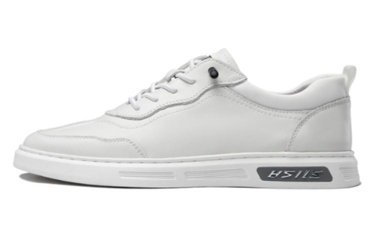 Aokang Leather Classic Round Toe Lace-Up Low Top 'White' 1223322073