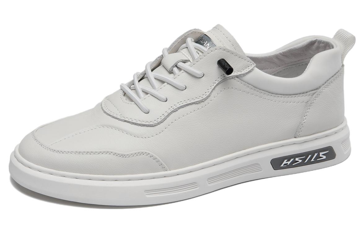 Aokang Leather Classic Round Toe Lace-Up Low Top 'White' 圖 2