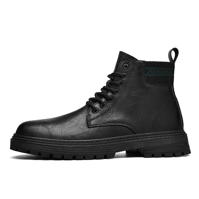 Aokang Leather Classic Versatile Mid-Calf Martin Boots 'Men's' 1225913001W