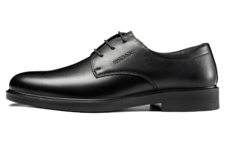Aokang Leather Comfort Casual Business Dress Shoes 'Black' 1231111055
