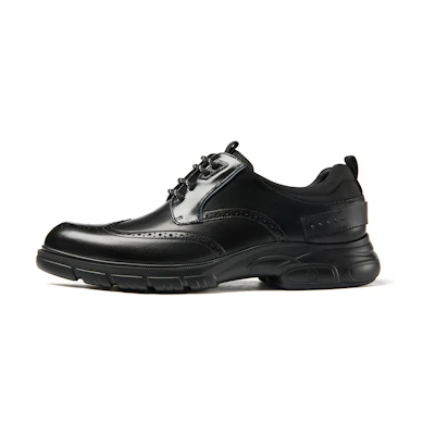 Aokang Leather CMFT Versatile Sneakers 'Black Dress Shoe'