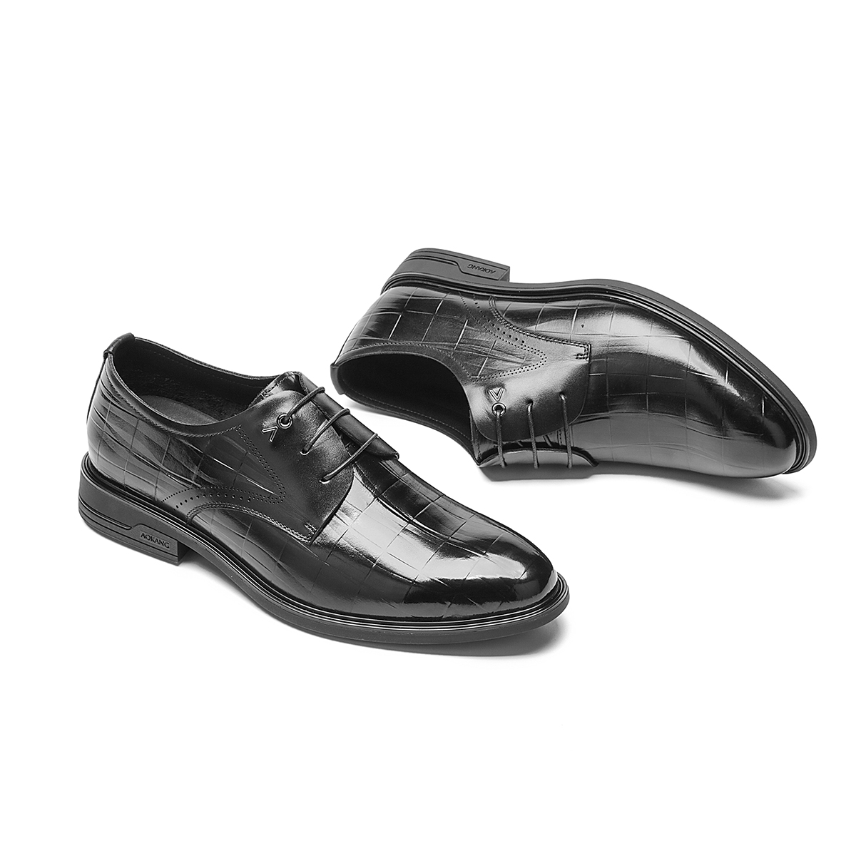 Aokang Leather Derby 'Black Simple' 圖 5