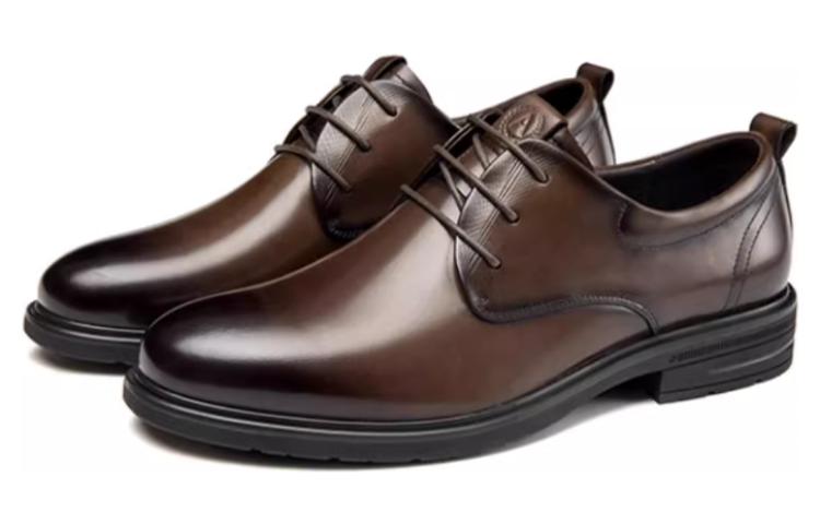 Shop Aokang Leather Dress Shoe 'Brown' 1233111133