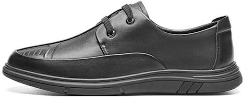 Aokang Leather Dress Shoes 'Black Lace-Up Casual Round-Toe' 1231321000 Aokang Leather Dress Shoes 'Black Lace-Up Casual Round-Toe' 1231321000