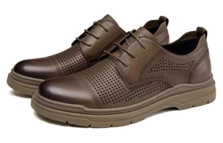 Lookbook 奥康棕色时尚系带皮鞋 1233814010