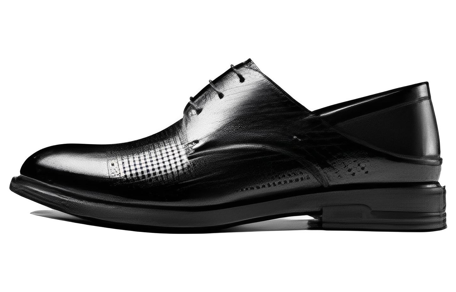 Aokang Leather Dress Shoes 'Simplified Black'