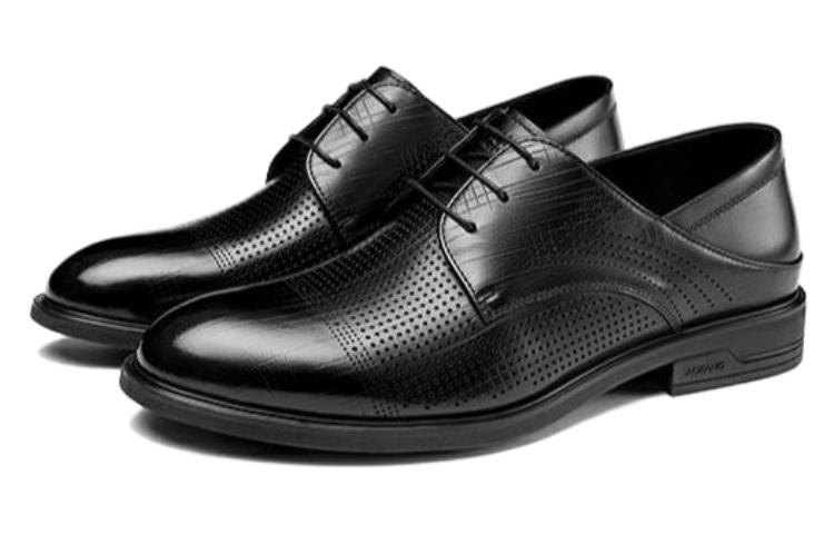 Aokang Leather Dress Shoes 'Simplified Black' 圖 4