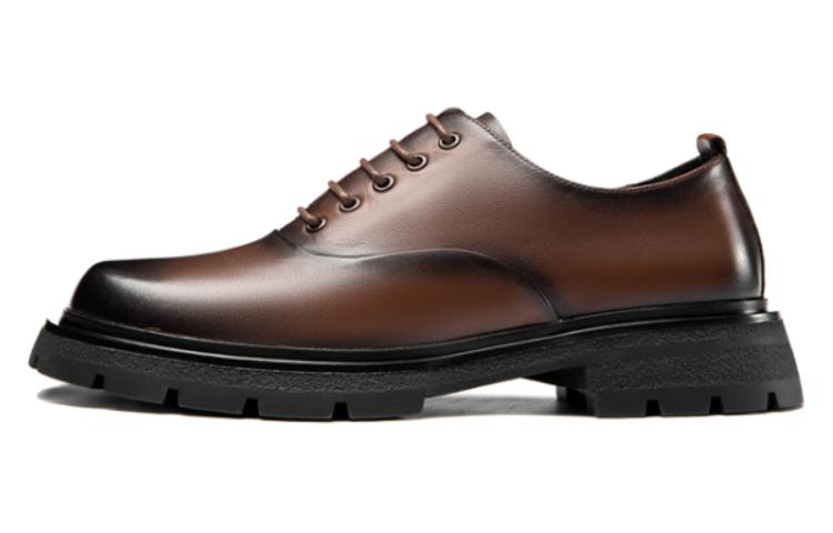Aokang Leather Dress Shoes 'Soft CMFT Thick Sole - Brown'