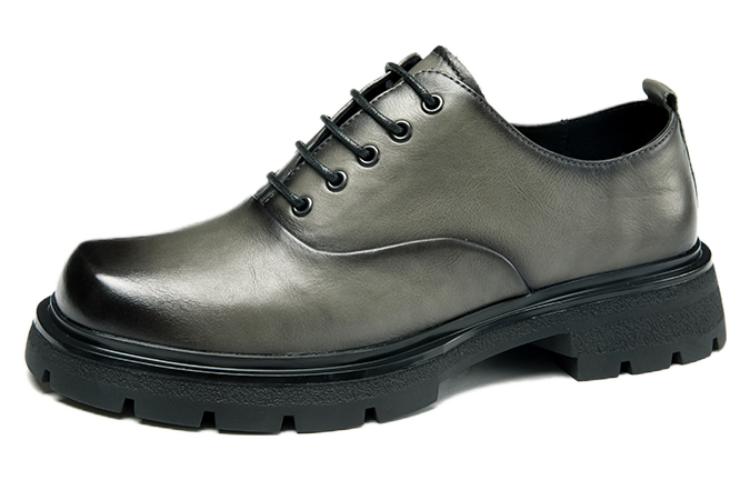 Aokang Leather Dress Shoes 'Soft Comfort Thick Sole Grey' 1233111161